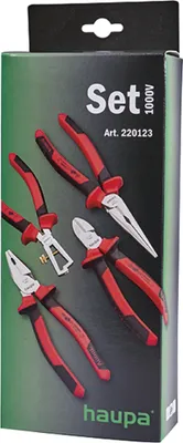 Produktbild von Haupa Zangen-Set 1000V verchromt, Zangensatz VDE, gesteckte Hüllen, 4-teilig, 1 Stk.