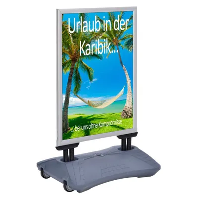 Produktbild von update displays Kundenstopper WindPro Lite silber DIN A1 2 Fächer 72,0 x 63,2 x 87,9 cm, 1 St.