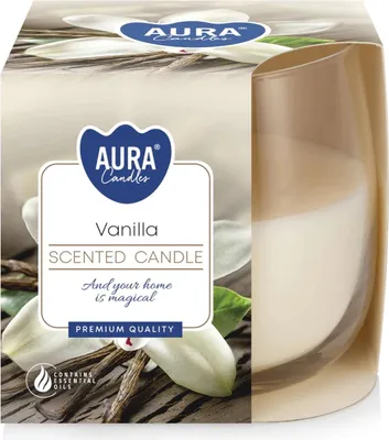 Image de Bougie parfumée aromatique VANILLE dans un verre, parfaite pour offrir
