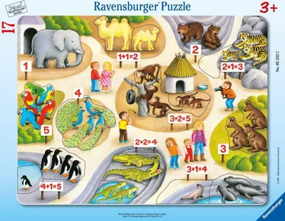 Immagine prodotto di Ravensburger Erstes Zählen bis 5, Puzzle, Kinderpuzzle, Rahmenpuzzle, Legespiel, 17 Teile, 05233