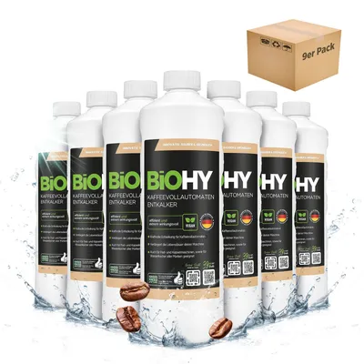 Produktbild von BiOHY Kaffeevollautomaten Entkalker + Dosierer, Entkalker Kaffeemaschine, 9 x 1 l