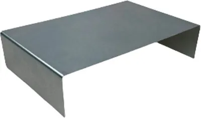 A metal bracket on a white background.