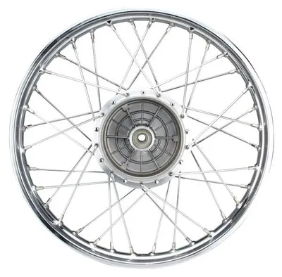 Image de 2 roues à rayons en acier complètes, jante 1,50 x 16 pouces chromée / rayons chromés pour Simson S50, S51, S53, S70, KR51, Schwalbe SR4 | C