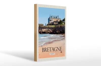Produktbild von Holzschild Reise 20x30cm Bretagne France Architektur