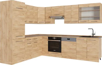 Produktbild von Eckküche Vicco Fame-Line Goldkraft Eiche 287 x 60 cm , AP Eiche, Model 57168