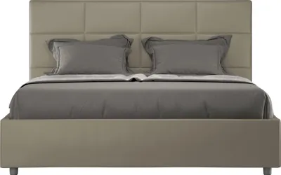 Produktbild von ITYHOME - Gepolstertes Bett mit Bettkasten 140x190 mit Kunstlederbezug Cappuccino Mika