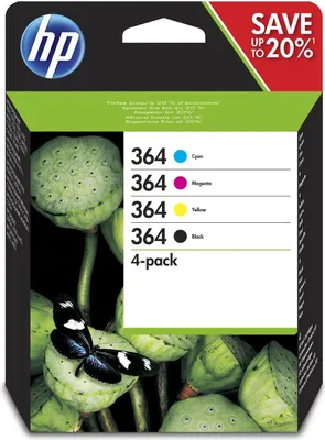 The image shows the packaging of HP Original Druckerpatronen 364 Multipack.