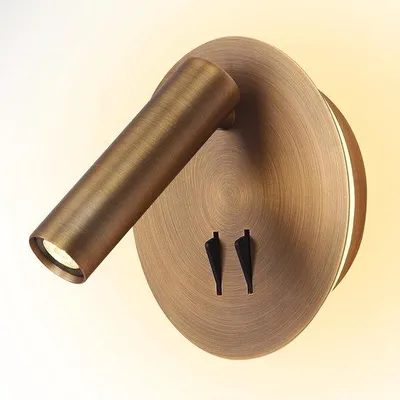 Image de Lampe de chevet LED avec abat-jour en bronze, idéale pour une chambre