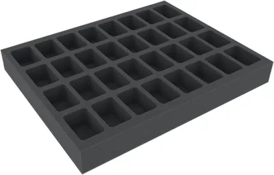 Produktbild von 40 mm Schaumstoffeinlage mit 32 Fächern für Miniaturen
