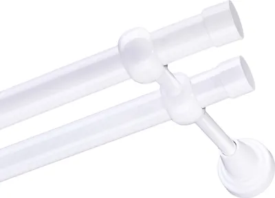Produktbild von Voppi Gardinenstange Moderi 2-läufig 440 cm 19+19 mm weiß, moderne Vorhangstange, einfache Wandmontage