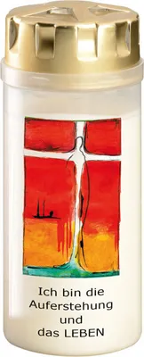 Produktbild von AETERNA Grablicht Osterkerze "Ich bin die Auferstehung"