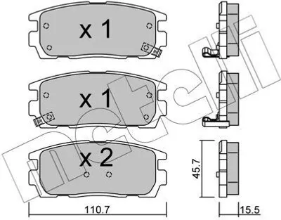 Produktbild von METELLI Bremsbeläge Satz Hinten Bremsklötze für CHEVROLET CAPTIVA (C100, C140) 22-0779-0