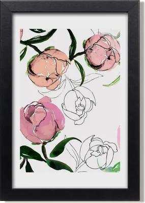 Produktbild von Bild 20x30 MDF-Rahmen, Wandkunst Pfingstrosen