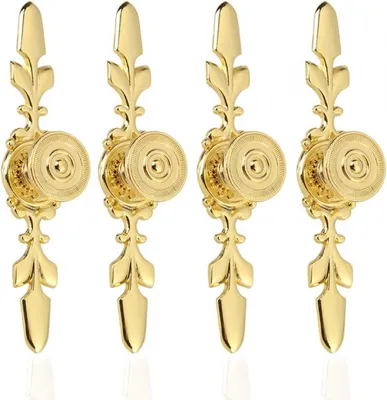 Produktbild von 4 Stück Schubladengriffe im Vintage-Stil aus Zinklegierung, Möbelgriffe, Schrankgriffe, Schubladengriffe mit Schrauben (Gold)