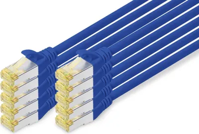 Image de DIGITUS DK-1644-A-0025 Câble patch 10x Cat. 6A S/FTP 0,25 m, bleu, set