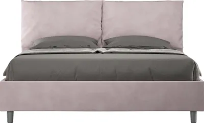 Produktbild von ITYHOME - Gepolstertes Bett mit Lattenrost 160x190 mit Mikrofaserbezug Fliederfarbe Antea