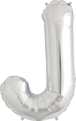 Produktbild von Silberner Ballon Briefform 40Cm Silberner Buchstabe J