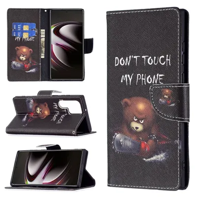 Produktbild von Für Samsung Galaxy S22 Ultra 5G Kunst-Leder Handy Tasche Motiv 1 Hülle Etui Case