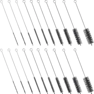 Produktbild von Stahlfaser-Bürsten-Set für Wein-Gläser - 20-teiliges Multifunktions-Cleaning-Bürsten-Set