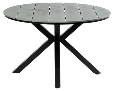 Produktbild von Runder Gartentisch Limasol Ø120 cm | Grau | Polywood & Aluminium