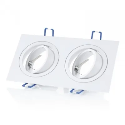 Immagine prodotto di Portafaretto incasso alluminio Quadrato regolabile 2*GU10 Mod. VT-783SQ SKU 3607 - Bianco