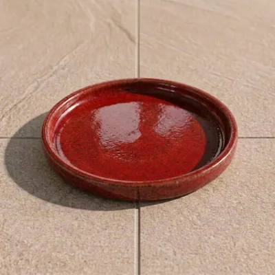 Zdjęcie produktu dla Podstawka pod doniczkę ceramiczna Provencelia Czerwień królewska, Ø20 cm x H5 cm, mrozoodporna