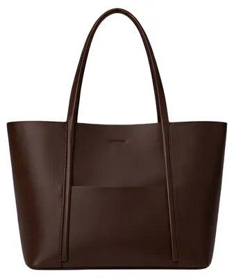 Produktbild von Gallantry, Damen Shopper Tasche groß mit langen Henkeln und Außentasche, Dunkelbraun