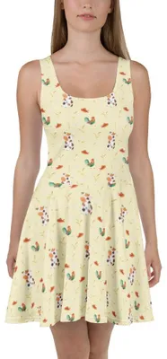 Produktbild von Mr. & Mrs. Panda Kleid Kuh XS - Gelb - Geschenk, Minikleid, Bauernhof, Damen-Sommerkleid, Milch, Spruch, A-Linien-Kleid, Träume, Sommerkleid, Damenkleid, Motivtion, Kühe