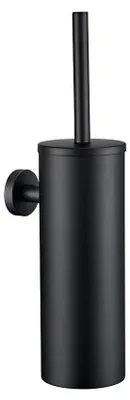 Produktbild von Wandmontierte WC-Bürste - Badezimmer Zubehör Halter - Edelstahl - Langlebige Bürste - Mit Becher - Matt Schwarz