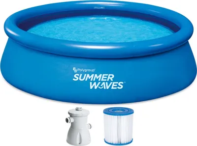 Produktbild von Summer Waves Aufblasbarer Aufstellpool mit Filterpumpe, 3 m x 76,2 cm