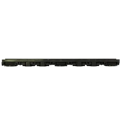 A black drainage channel is shown from the side against a white background.