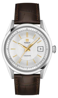 Produktbild von Tissot Herren Armbanduhr T157.407.16.031.00 Visodate 39 mm Automatik mit dunkelbraunem Lederband