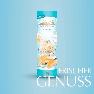 Produktbild von Lindt Ice Cream Cocos Weiße Schokolade Tafel 100g