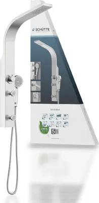 Produktbild von SCHÜTTE Duschpaneel SANSIBAR, Duschset mit Regendusche und Handbrause, Duschsäule ohne Armatur, Edelstahl