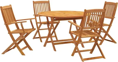 Produktbild von vidaXL 5-tlg. Garten-Essgruppe Massivholz Akazie