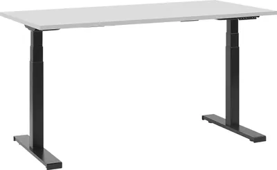 Produktbild von BELIANI Schreibtisch Grau und Schwarz 130 x 72 cm elektrisch höhenverstellbar Rechteckig Modern