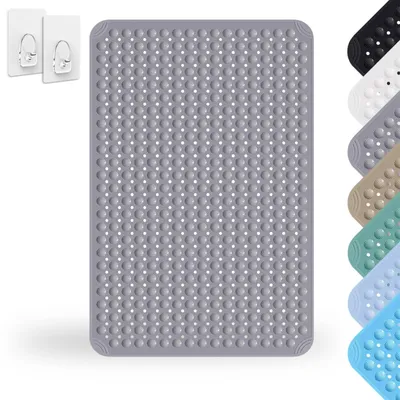 Image de Tapis de douche antidérapant de 80 x 120 cm, avec ventouses et trous de drainage