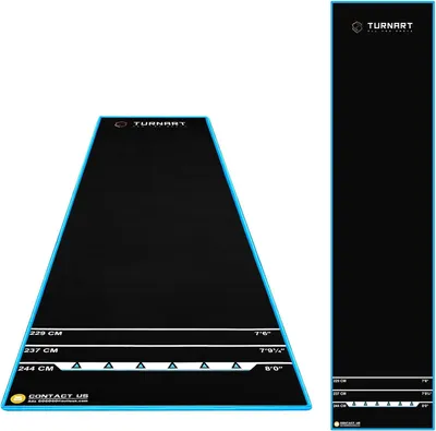 Productafbeelding van Dartmat - Oche mat - Darten oefenen - Soft- en staaldart afstanden - 257.5 x 60 cm - Blauw