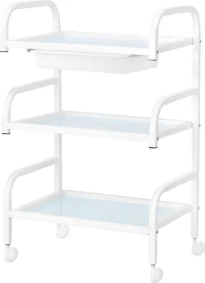 Produktbild von Kosmetiktisch Basic 121 weiß mit 3 Glasablagen und Schublade