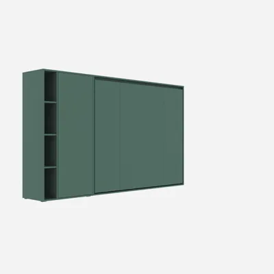 Produktbild von SMARTBett SET Schrankbett M2 160x200 Horizontal und Schrank Steingrün
