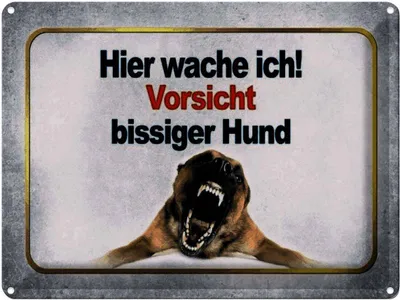 Produktbild von vianmo Blechschild 30x40 cm Vorsicht bissiger Hund