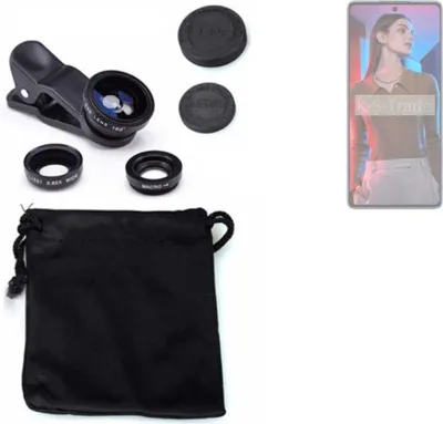 Produktbild von K-S-Trade Smartphone Kamera Linsen Set Kompatibel mit Tecno Camon 20 Pro 3in1 Clip-On Kamera Adapter Macro Weitwinkel FishEye Fischauge Objektiv Linse