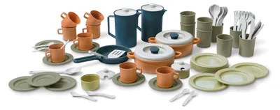 Obrázok produktu pre dantoy 6954 Green Eco kávová a jedálenská súprava, viacfarebná, 79 dielov (1 súprava)