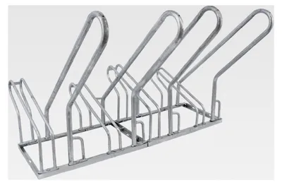 Produktbild von Fahrradständer für 4 Fahrräder mit Anlehnbügel aus feuerverzinktem Stahl, höhenverstellbar, 70 x 42 cm, 2x2 Reihenparker