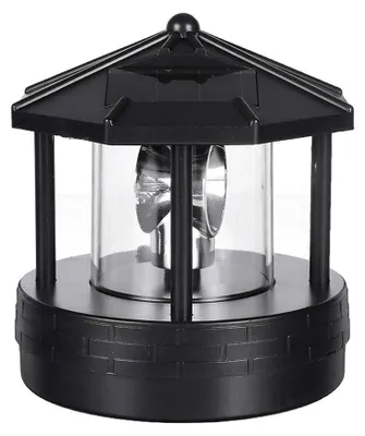 Solar-Leuchtturm LED, wasserdicht, rotierend, Garten-Deko, 10,5 cm