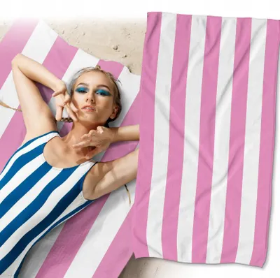Produktbild von Rosa Strandtuch Mikrofaser – Schnelltrocknendes Badehandtuch & Reisehandtuch – Leicht & Kompakt