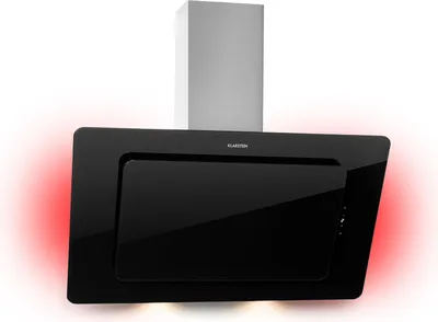 Obrázek produktu pro Klarstein Helena šikmá digestoř, šikmá nástěnná digestoř s průtokem 595 m³/h, RGB ambientní světlo, recirkulace a odvod vzduchu, LED osvětlení, dotykové ovládání, 90 cm, černá