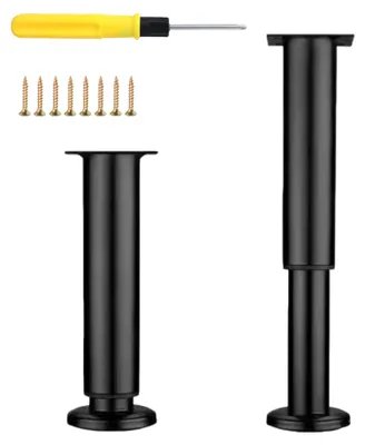 2 höhenverstellbare Möbelfüße, Metall, Schwarz, 40-70 cm