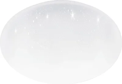 A white, oval-shaped ceiling light with a glittery or crystal-like effect.