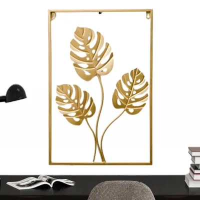 Image de Décoration murale en métal pour l'intérieur, avec un motif de feuilles